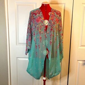 Floral Chiffon Kimono Cardigan